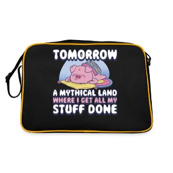 Demain un cadeau mythique de procrastination de la terre - Sac Retro - noir/or - Dos