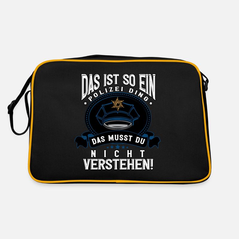 Polizist Polizei - Retro Tasche - Schwarz/Gold