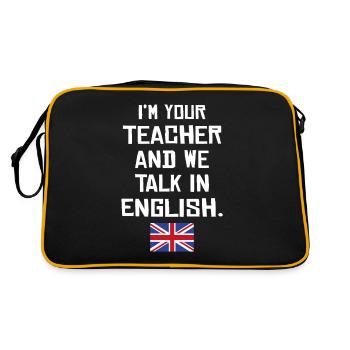 British English teacher - Retro Tasche - Schwarz/Gold - Hinten
