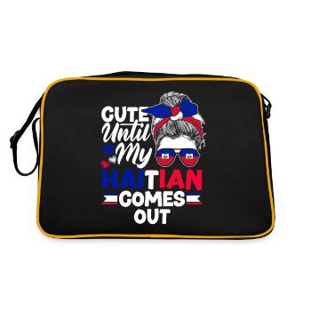 Haïti Haïti Haïti Drapeau Mignon Jusqu’à Mon Haïtien - Sac Retro - noir/or - Dos