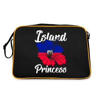 Île Princesse Haïti Haïti Haïti Drapeau - Sac Retro - noir/or - Dos