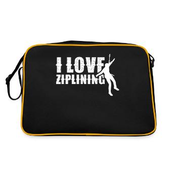 I love ziplining zip line zipline sport - Retro Bag - black/gold - Back