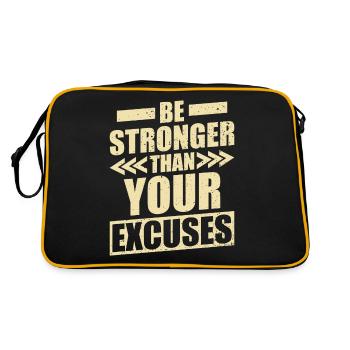 Soyez plus fort que vos excuses Training Gym - Sac Retro - noir/or - Dos