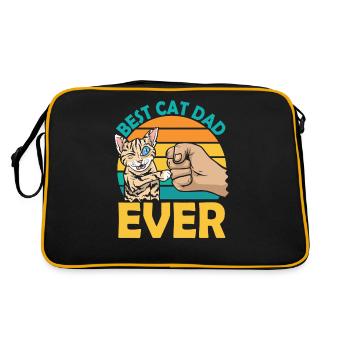 Le meilleur chat papa de tous les temps - Sac Retro - noir/or - Dos
