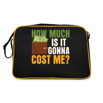 Wie Viel Wird Es Mich Kosten? Papa Papi Vater - Retro Tasche - Schwarz/Gold - Hinten