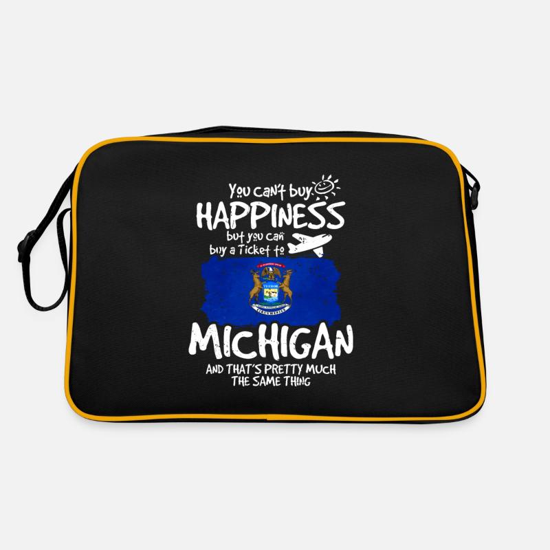 Michigan - Retro Tasche - Schwarz/Gold