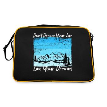 ne rêvez pas votre vie vivez vos rêves - Sac Retro - noir/or - Dos