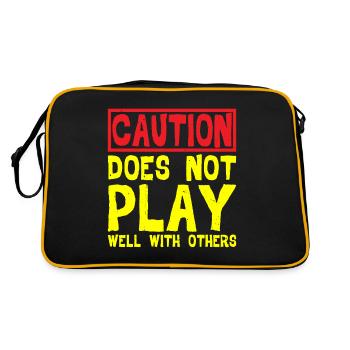 Caution, does not play well with others 32 - Retro Bag - black/gold - Back
