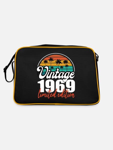 Vintage Geburtstag Geburtstag Retro 1969 Limited - Retro Tasche - Schwarz/Gold - Hinten
