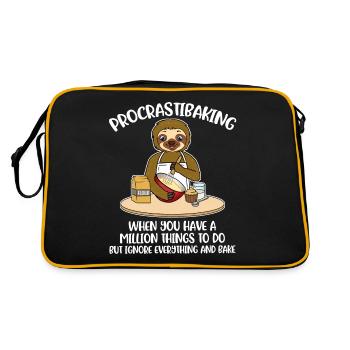 Procrastibaking Procrastination Cadeau - Sac Retro - noir/or - Dos