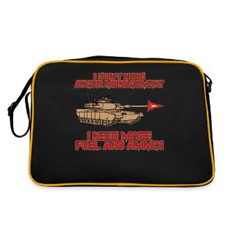 tank grenadier federal army military tiger tank - Retro Tasche - Schwarz/Gold - Hinten