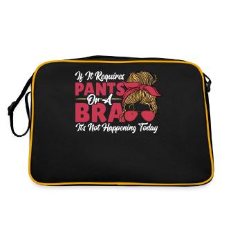If It Requires Pants Or A Bra It's Not Happening - Retro Bag - black/gold - Back