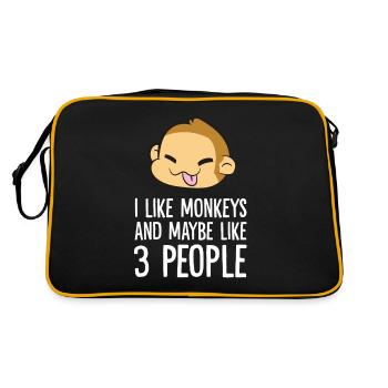 J’aime les singes et peut-être 3 personnes - Sac Retro - noir/or - Dos