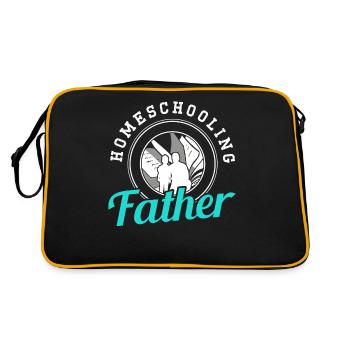 Father With HomeSchool Papa Homeschool Father's Day - Retro Bag - black/gold - Back