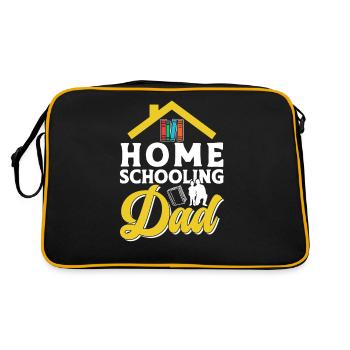 Homeschooling Father Papa Homeschool Father's Day - Retro Bag - black/gold - Back