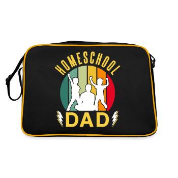 Homeschool Papa Homeschooling Father Father's Day - Retro Bag - black/gold - Back