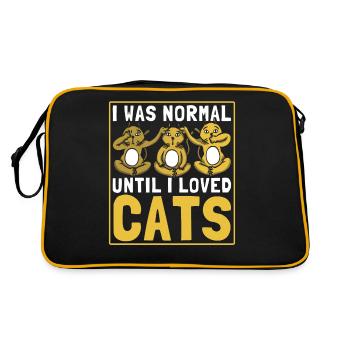 Cats Cat Owner Pet Animals Gift - Retro Bag - black/gold - Back