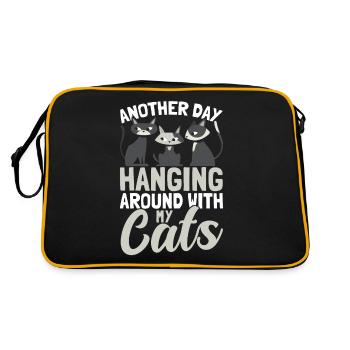 Cats Cat Owner Pet Animals Gift - Retro Bag - black/gold - Back