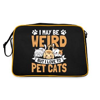 Cats Cat Owner Pet Animals Gift - Retro Bag - black/gold - Back