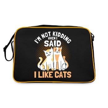 Cats Cat Owner Pet Animals Gift - Retro Bag - black/gold - Back