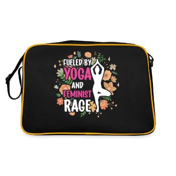 Driven by yoga and feminist anger women - Retro Bag - black/gold - Back