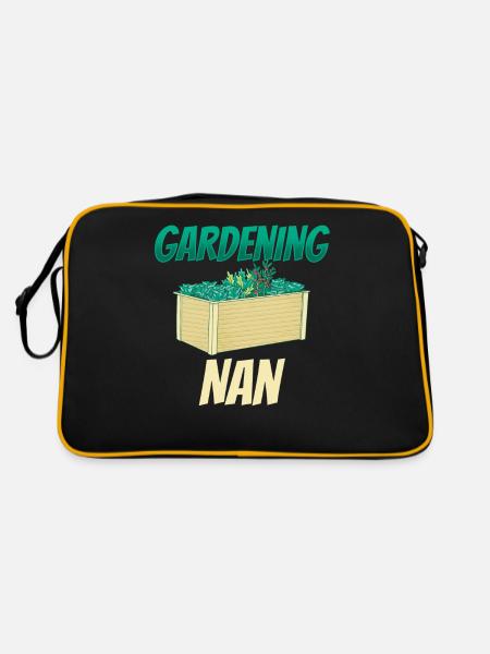 Gartenarbeit Großmutter Garten Oma Gärtnerin - Retro Tasche - Schwarz/Gold