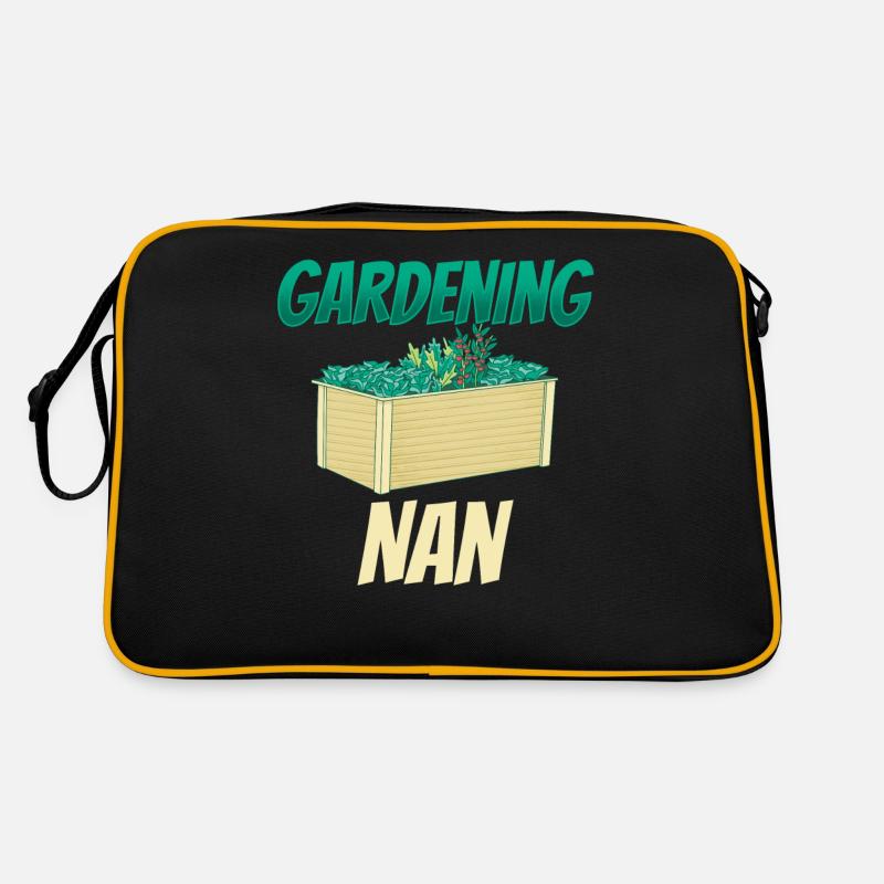 Gartenarbeit Großmutter Garten Oma Gärtnerin - Retro Tasche - Schwarz/Gold
