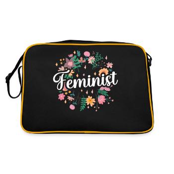 Feministisch Feminismus Feminist Frauenrechte - Retro Tasche - Schwarz/Gold - Hinten