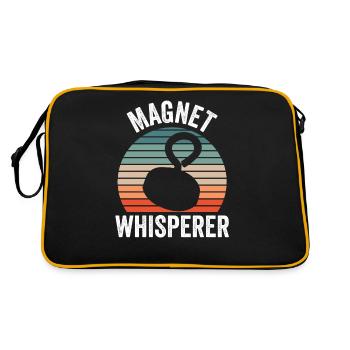 Magnet Flüsterer Magnetfischer Magnetfischen - Retro Tasche - Schwarz/Gold - Hinten