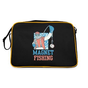 Magnetfischen Magnet Magnetfischer - Retro Tasche - Schwarz/Gold - Hinten