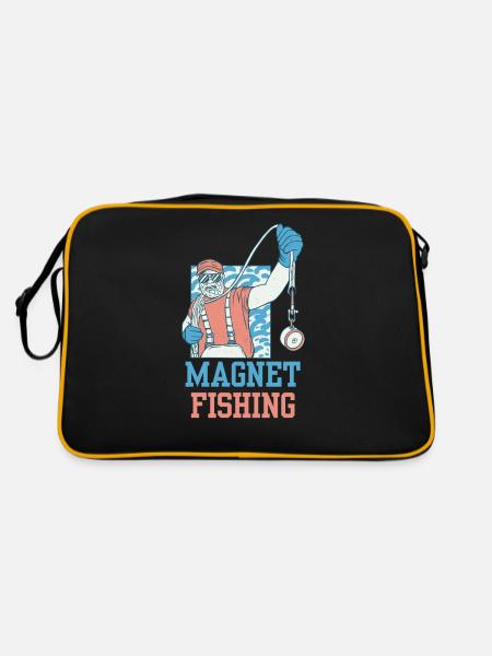 Magnetic Fishing Magnet Magnetic Fisherman - Retro Bag - black/gold - Back
