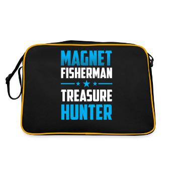 Magnetfischer Schatzsucher Magnetfischen Magnet - Retro Tasche - Schwarz/Gold - Hinten
