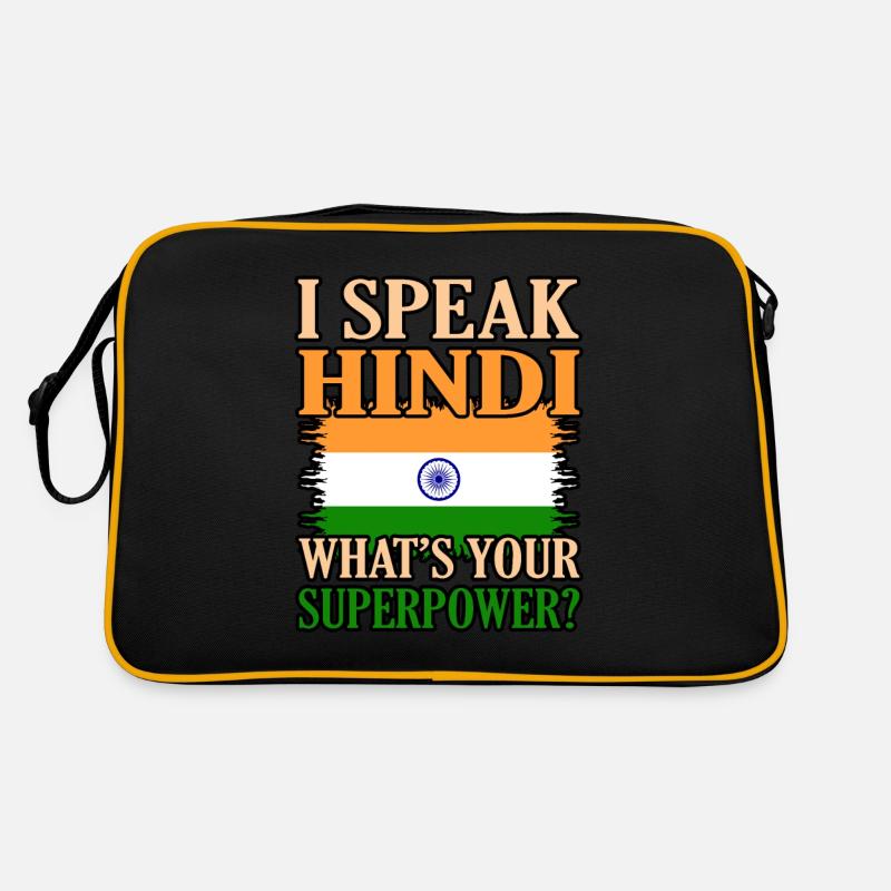 Indien - Retro Tasche - Schwarz/Gold