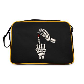 Nail Artist Skeleton Mains Vernis à ongles Nail Tech - Sac Retro - noir/or - Dos