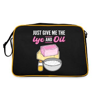 Just Give Me The Lye & Oil Soap Making Soap - Retro Bag - black/gold - Back