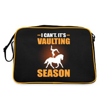 I Can't. It's Vaulting Season Horse Vaulting - Retro Tasche - Schwarz/Gold - Hinten