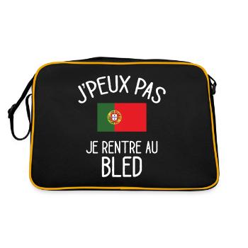 J'Peux Pas Portugal Humour Idée Cadeau Portugais - Sac Retro - noir/or - Dos