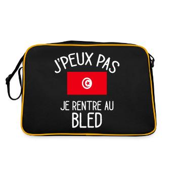 J'Peux Pas Tunisie Humour Idée Cadeau Tunisien - Sac Retro - noir/or - Dos