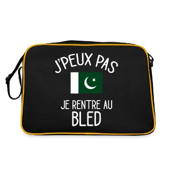J'Peux Pas Pakistan Humour Idée Cadeau Pakistanais - Sac Retro - noir/or - Dos