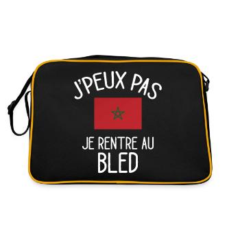 J'Peux Pas Maroc Humour Idée Cadeau Marocain - Sac Retro - noir/or - Dos