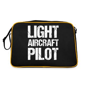 Pilot Eines Leichtflugzeugs Jet Kleinflugzeug - Retro Tasche - Schwarz/Gold - Hinten