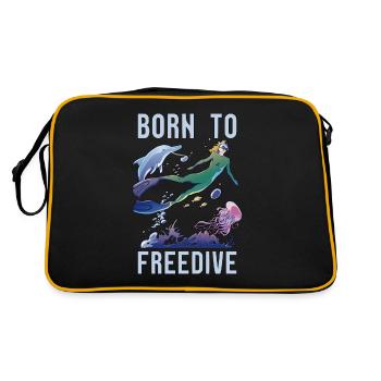 Freitaucher Apnoe Tauchen Freitauchen Geschenk - Retro Tasche - Schwarz/Gold - Hinten