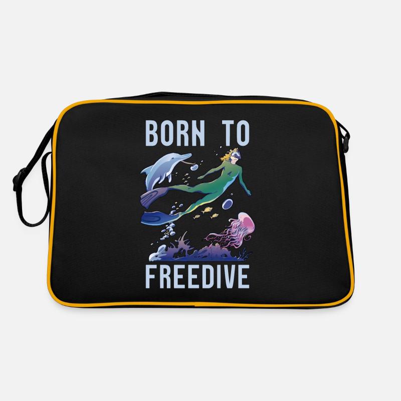 Apnéiste Apnée Plongée Cadeau d’apnée - Sac Retro - noir/or