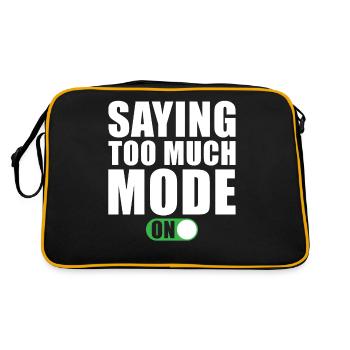 Lustiger Spruch Sagt Zu Viel Modus Ein - Retro Tasche - Schwarz/Gold - Hinten