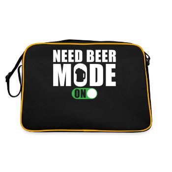 Lustiger Bier Spruch Brauche Bier Modus An - Retro Tasche - Schwarz/Gold - Hinten