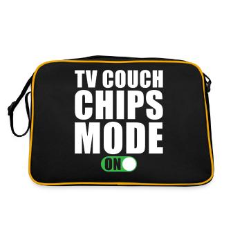 Tv Couch Chips Modus Ein - Retro Tasche - Schwarz/Gold - Hinten