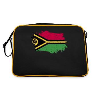 Vanuatu Flagge Grunge Vanuatu Fahne - Retro Tasche - Schwarz/Gold - Hinten