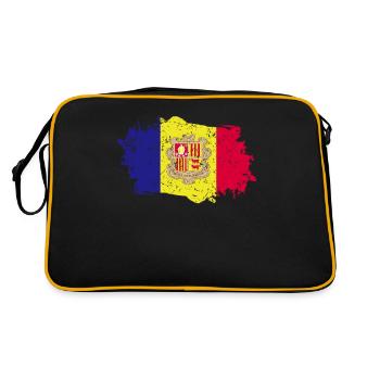 Andorra Flag Grunge Andorra Flag - Retro Bag - black/gold - Back