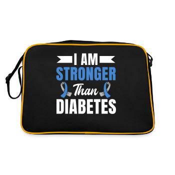 Typ-Eins-Diabetes Ich bin stärker als Diabetes - Retro Tasche - Schwarz/Gold - Hinten
