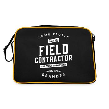 Field Contractor Funny Job Title Profession - Retro Bag - black/gold - Back